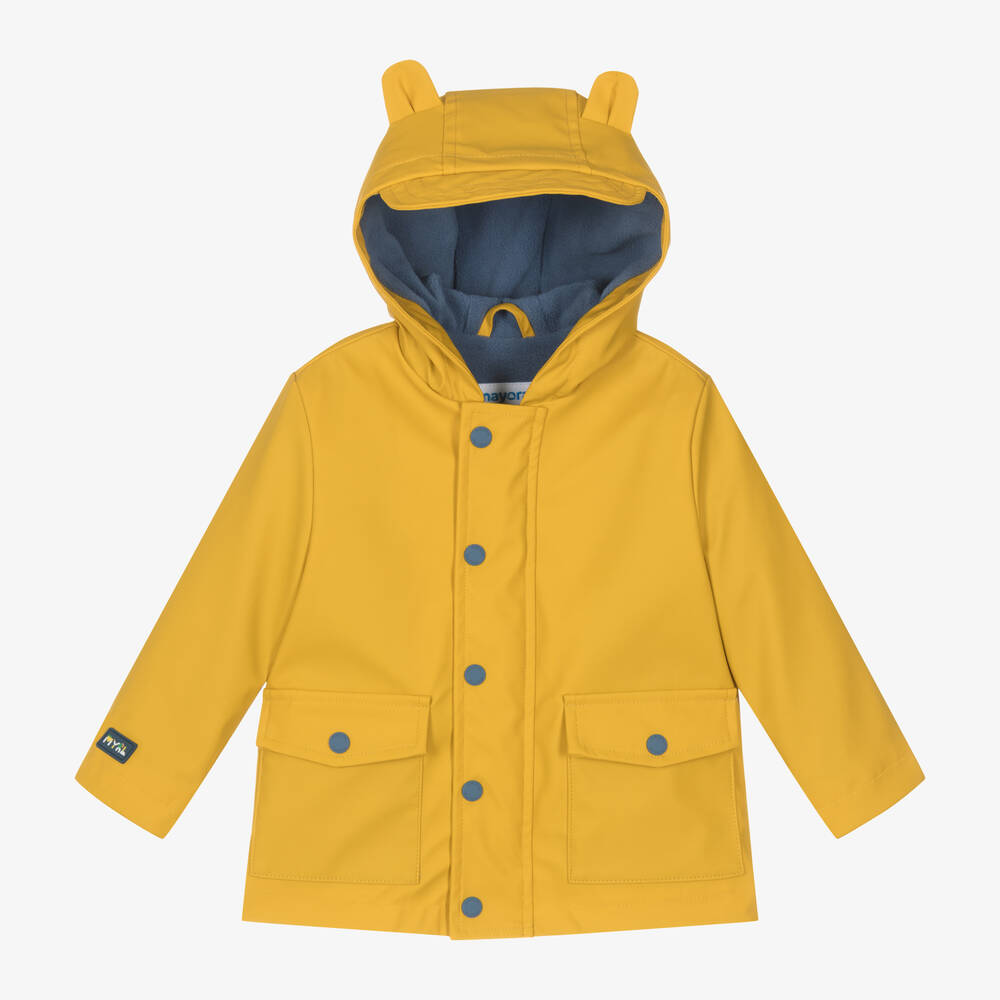 Mayoral - Boys Yellow Fleece-Lined Raincoat | Childrensalon