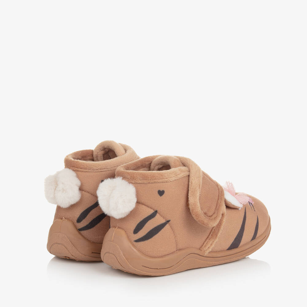 Chaussons beiges forme lapin, Fille
