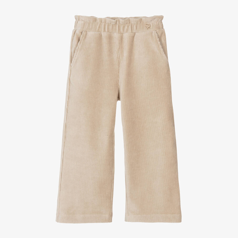 Mayoral - Girls Beige Cotton Trousers | Childrensalon