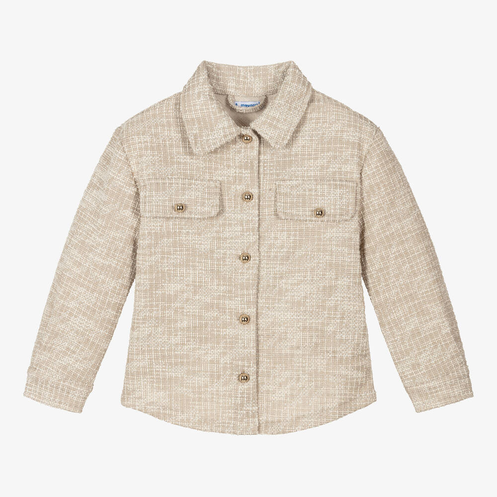 Mayoral - Girls Beige & Ivory Shirt | Childrensalon