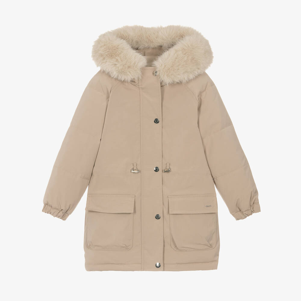 Mayoral - Girls Beige Padded Coat | Childrensalon