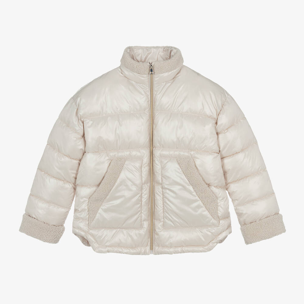 Mayoral - Girls Beige Puffer Jacket | Childrensalon