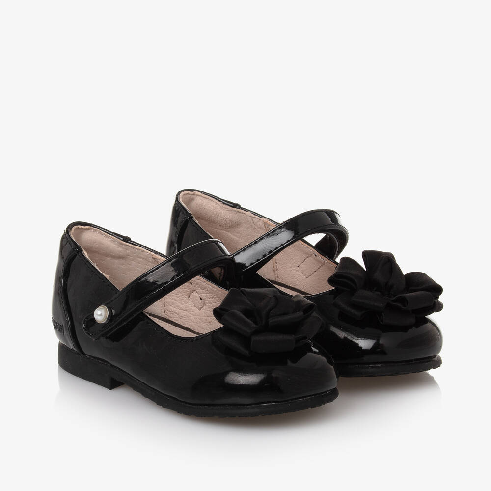 Mayoral - Girls Black Faux Patent Leather Shoes | Childrensalon