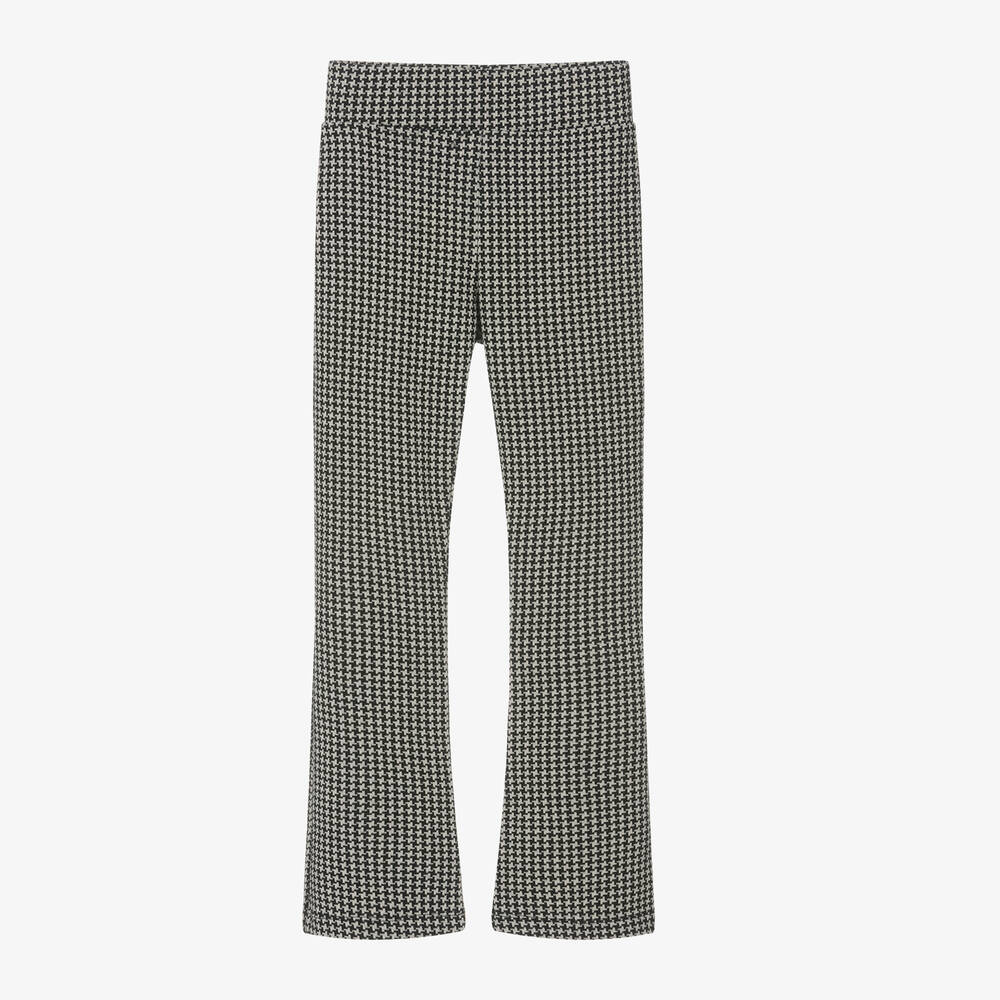 Mayoral - Girls Black Houndstooth Flared Leggings | Childrensalon