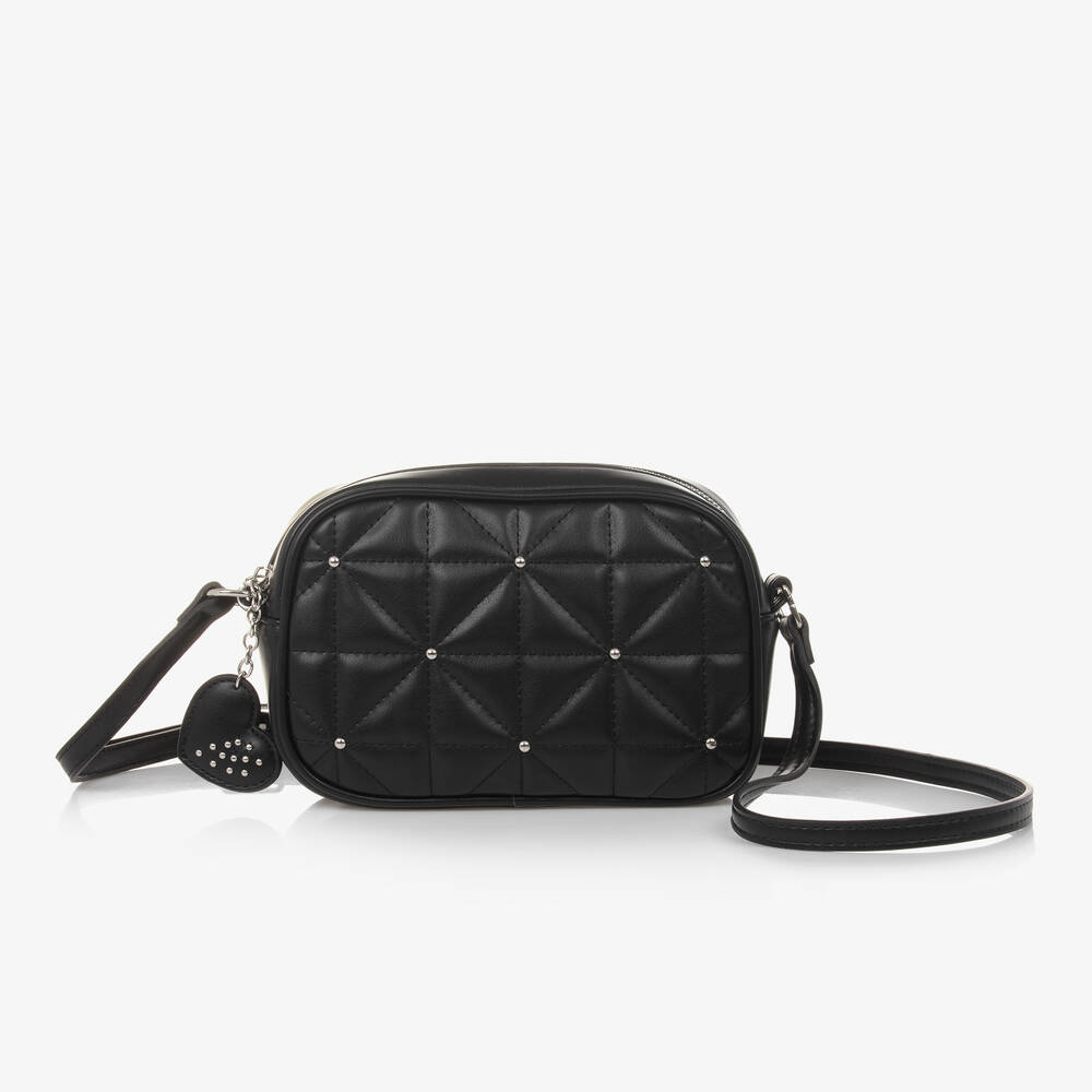 Mayoral - Girls Black Quilted Handbag (21cm) | Childrensalon