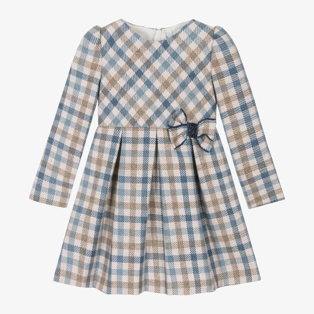 Mayoral - Girls Blue Check Dress  | Childrensalon