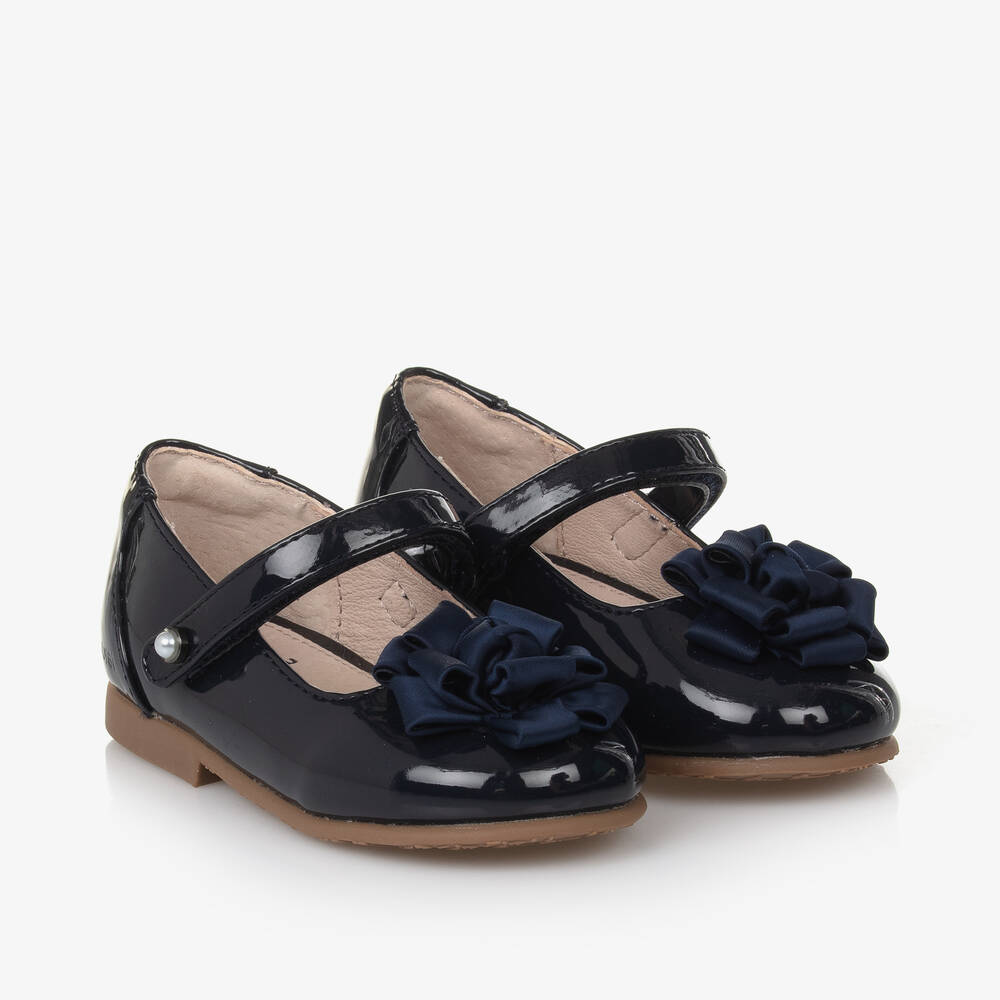 Mayoral - Girls Blue Faux Patent Leather Shoes | Childrensalon