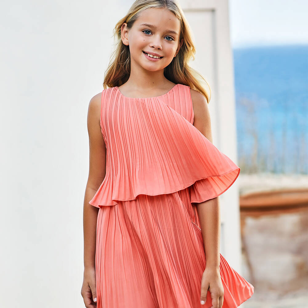 Pinkabelle Girls Dress-Pink Marl