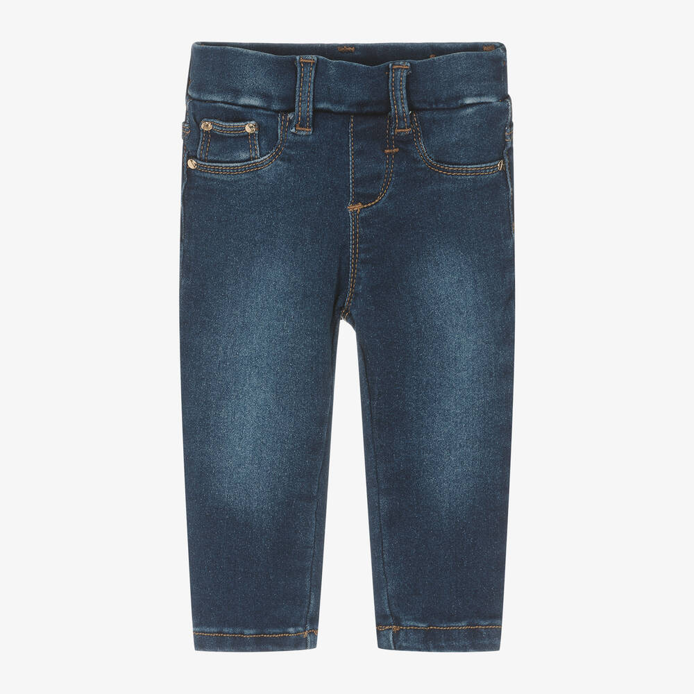 Mayoral - Girls Dark Blue Denim Jeggings | Childrensalon