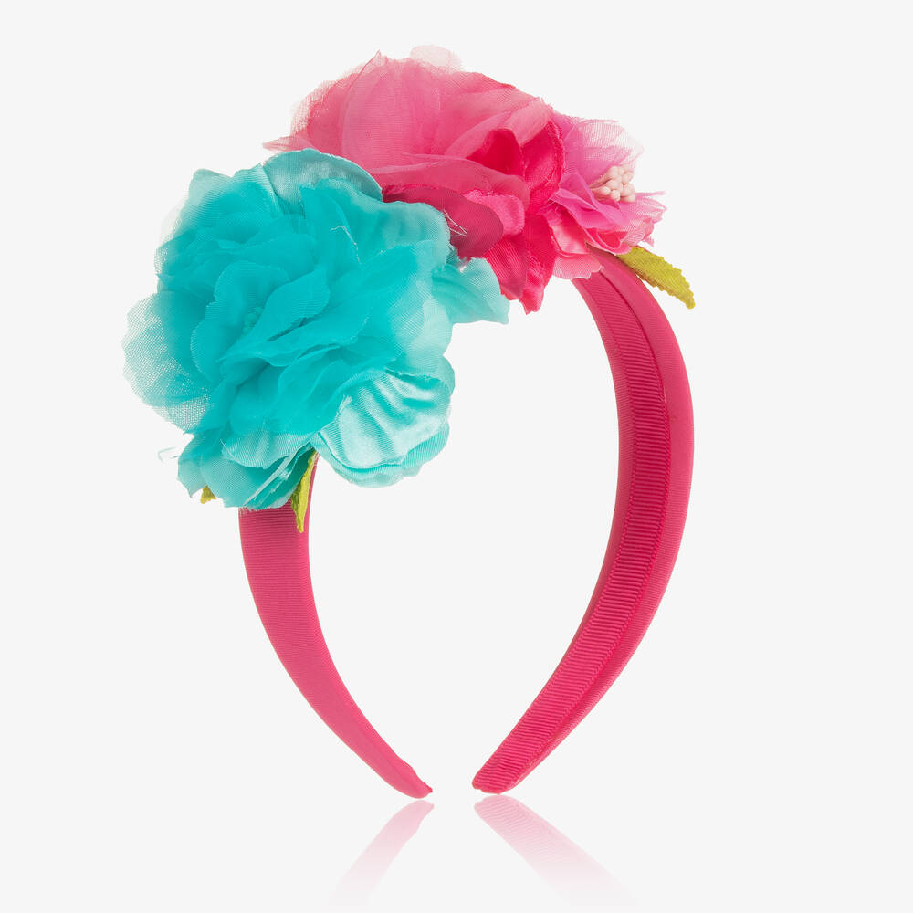Mayoral - Girls Fuchsia Pink Flower Appliqué Hairband | Childrensalon