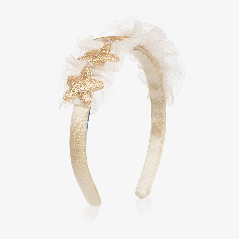 Mayoral - Girls Gold Tulle & Star Hairband | Childrensalon