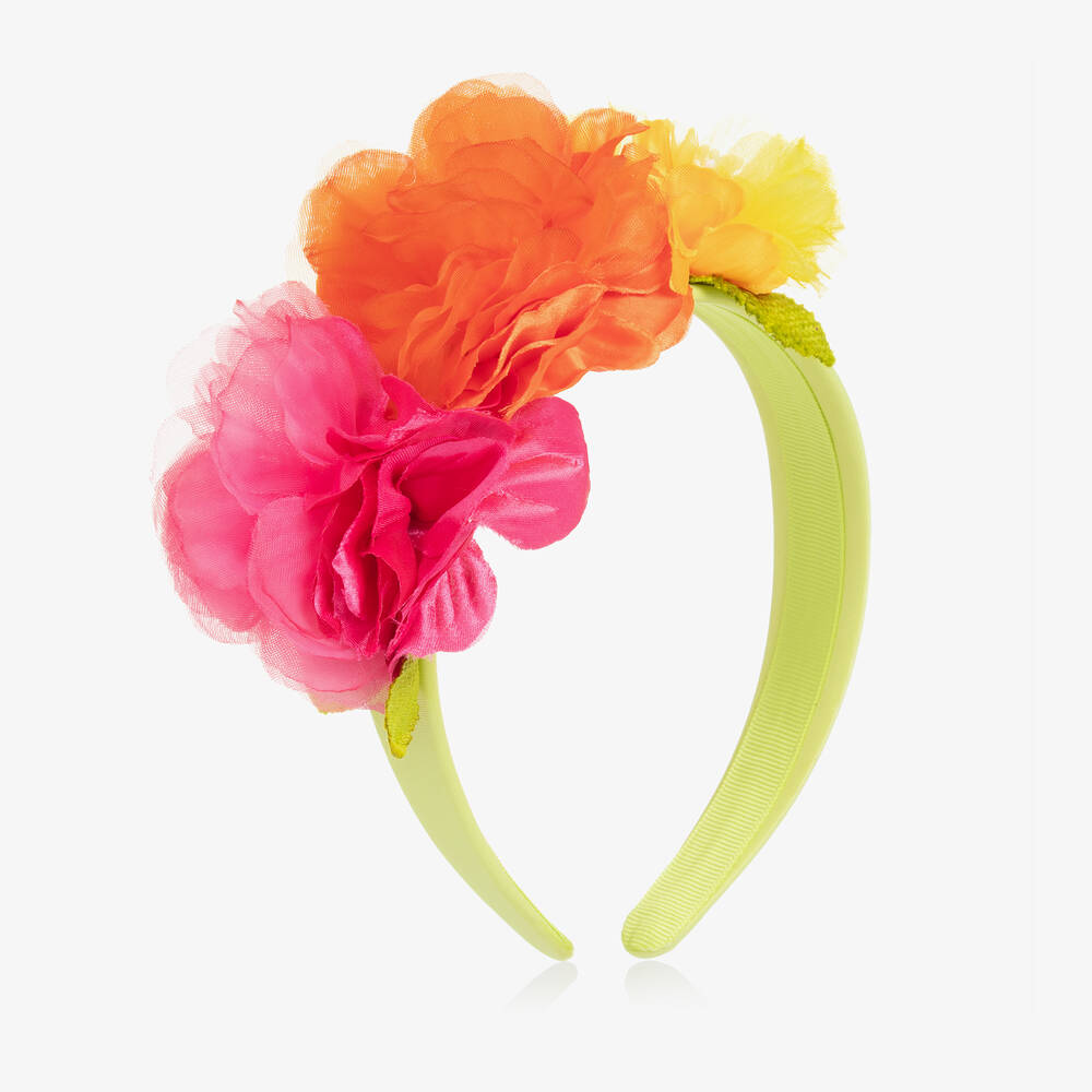 Mayoral - Girls Green Flower Appliqué Hairband | Childrensalon