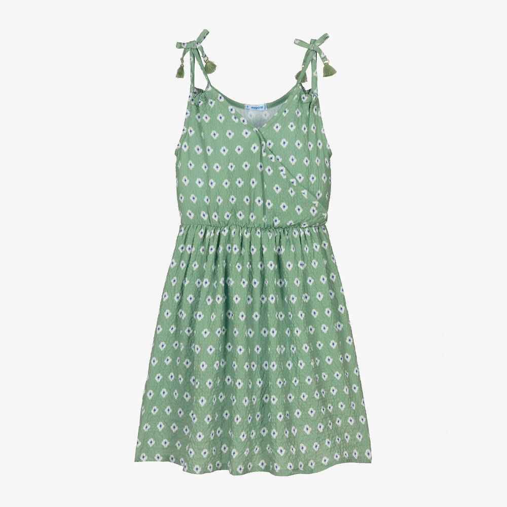 Mayoral - Girls Green Sleeveless Dress | Childrensalon