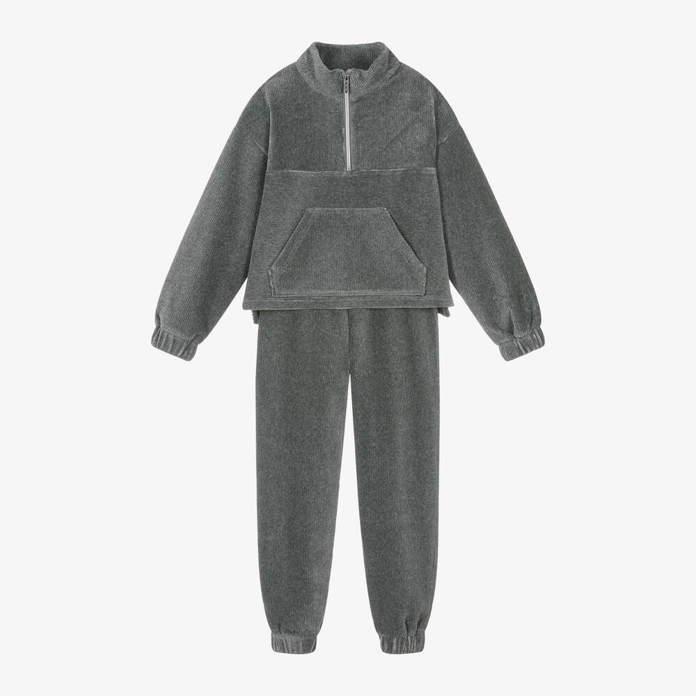 Mayoral - Girls Grey Corduroy Tracksuit | Childrensalon