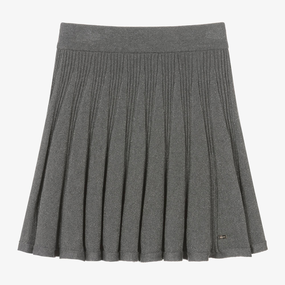 Mayoral - Girls Grey Glitter Knitted Skirt | Childrensalon