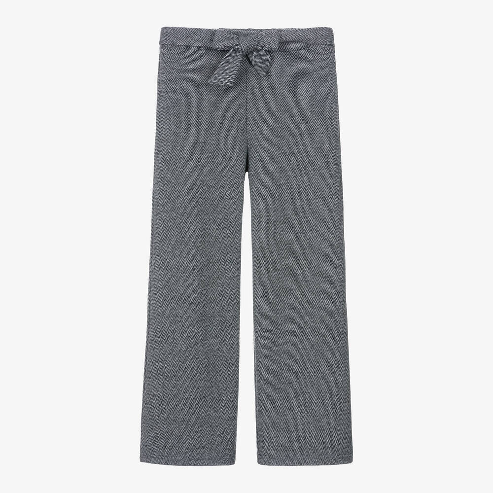 Mayoral - Girls Grey Viscose Wide Leg Trousers | Childrensalon