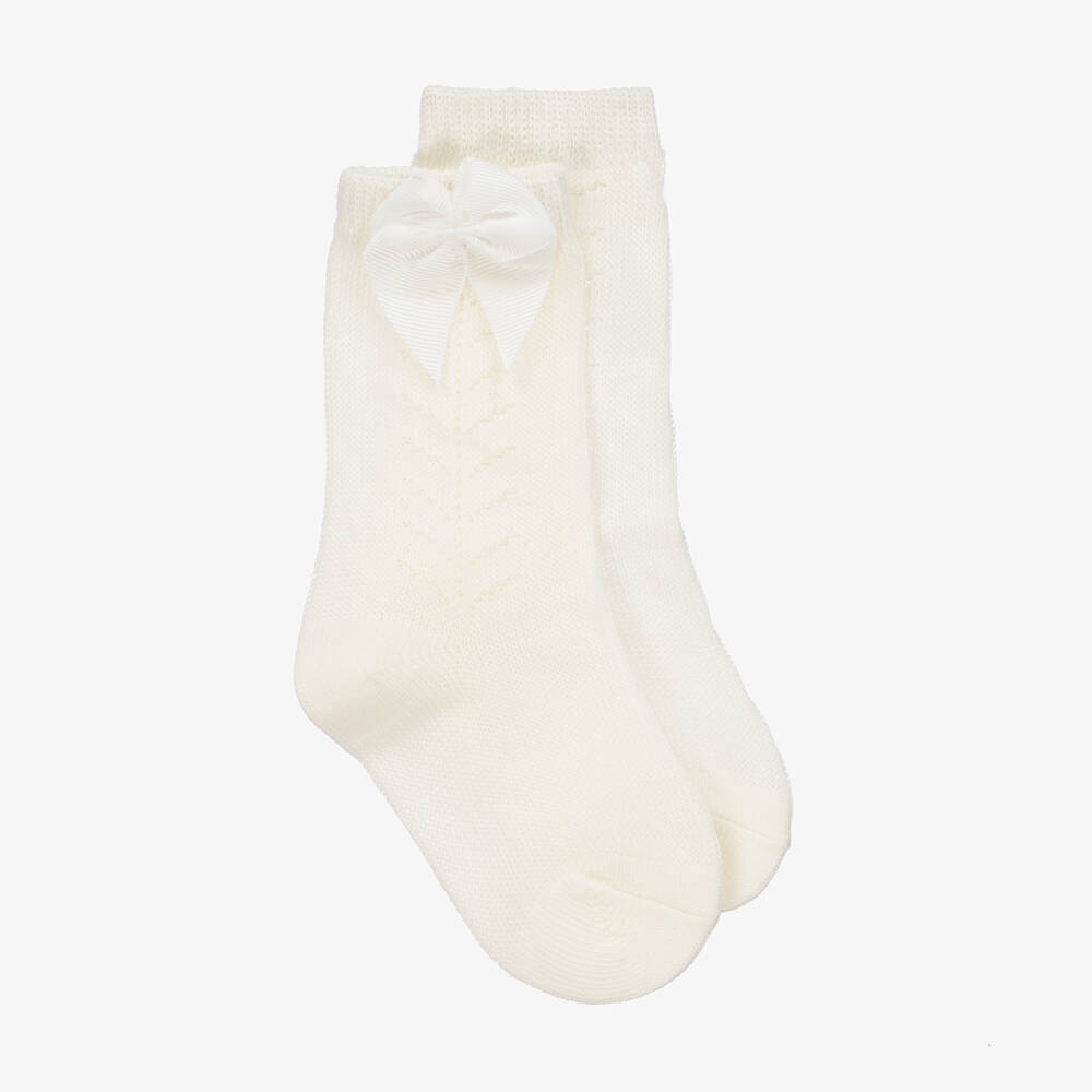 Mayoral - Girls Ivory Knitted Socks  | Childrensalon