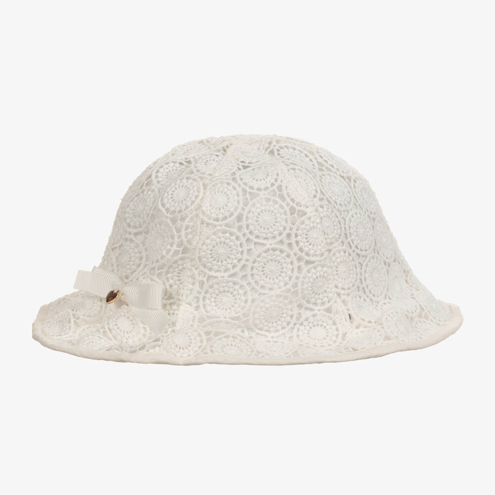 Mayoral Babies' Girls Ivory Lace Sun Hat