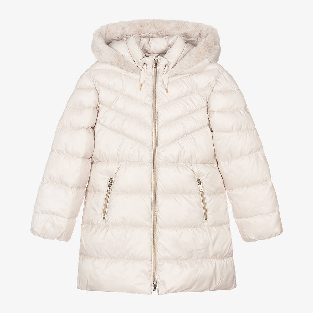 Mayoral - Girls Ivory Puffer Coat | Childrensalon