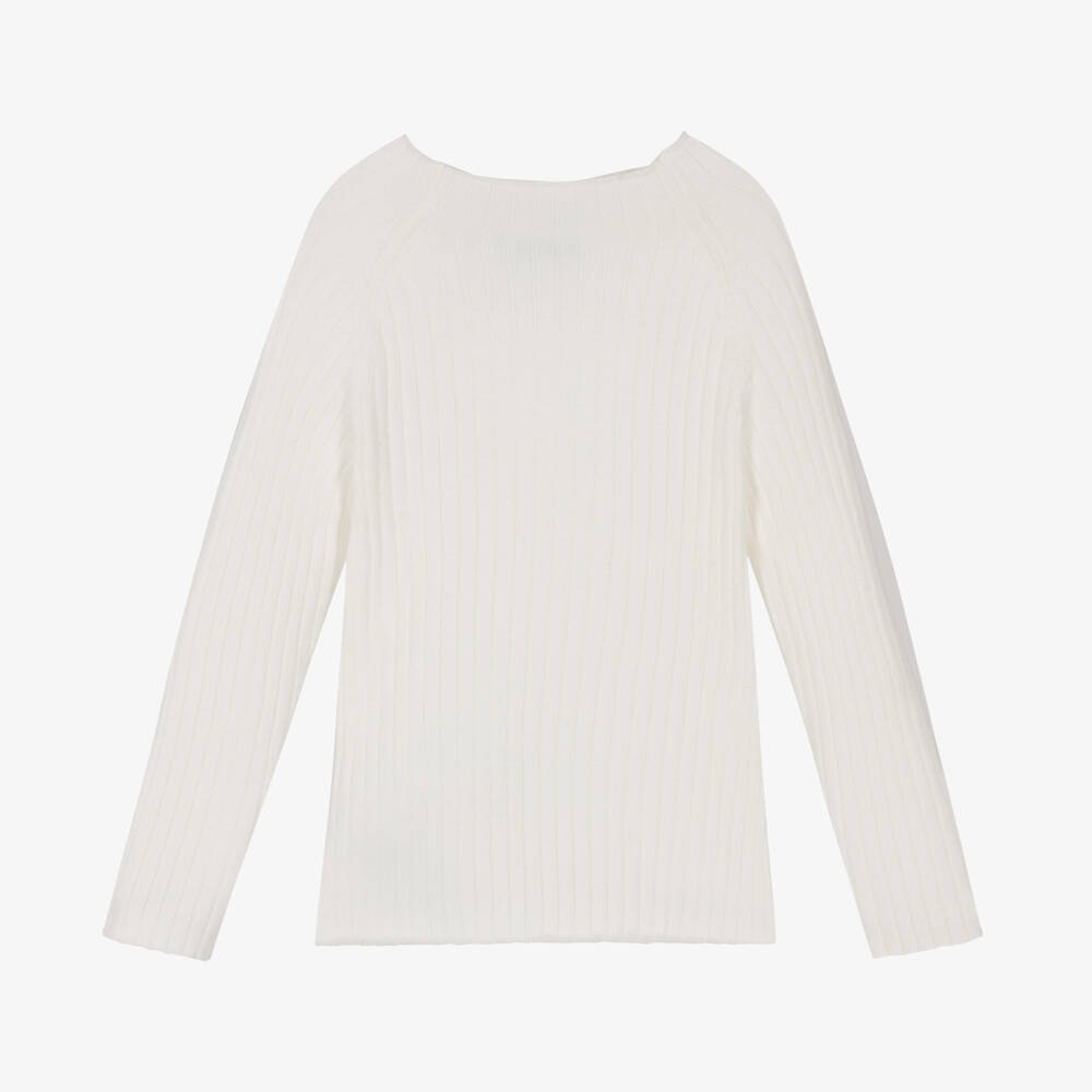 Mayoral - Girls Ivory Turtle Neck Top | Childrensalon