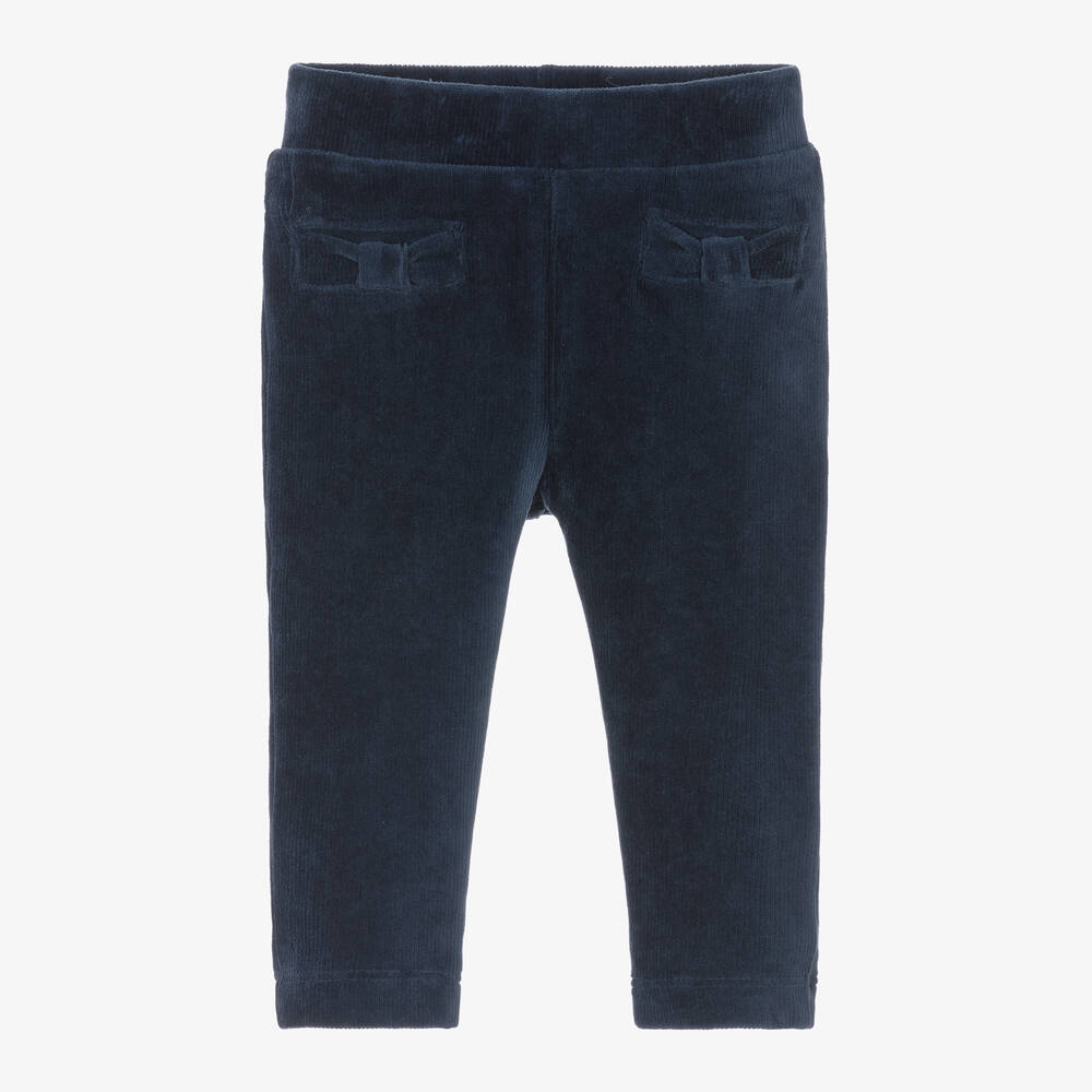 Mayoral - Girls Navy Blue Corduroy Trousers | Childrensalon