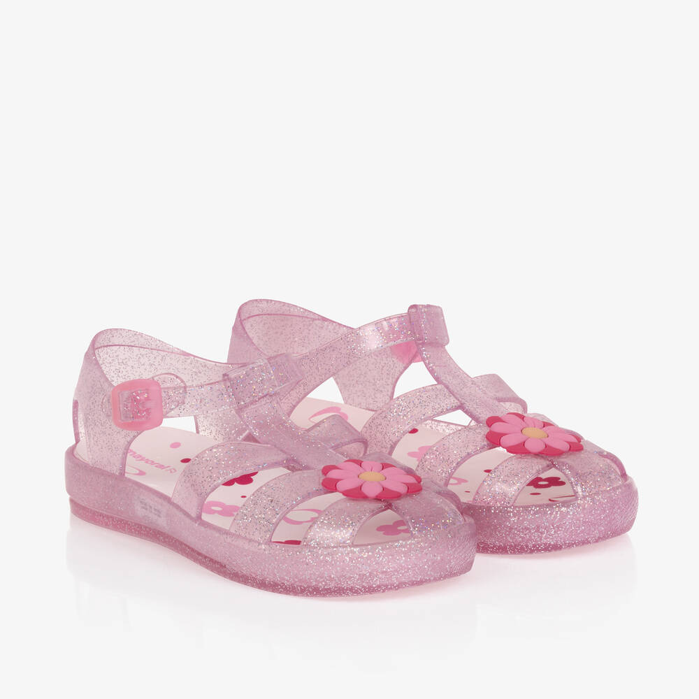 Mayoral - Girls Pale Pink Flower Jelly Shoes | Childrensalon