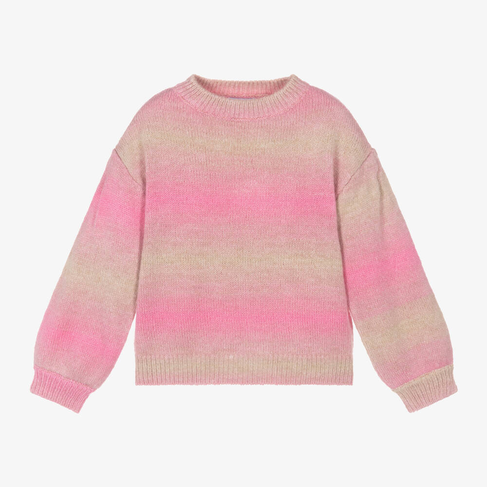 Mayoral - Girls Pink & Beige Ombré Knit Jumper | Childrensalon