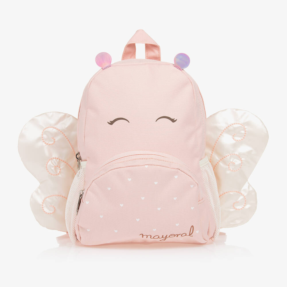 Mayoral - Girls Pink Butterfly Backpack (26cm) | Childrensalon
