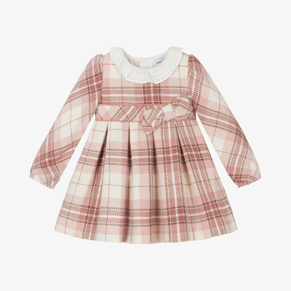 Mayoral - Girls Pink Check Dress | Childrensalon