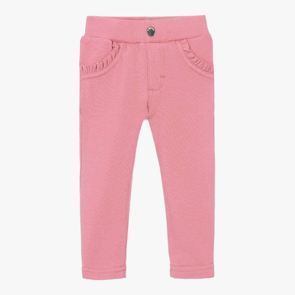 Mayoral - Girls Pink Cotton Jersey Trousers | Childrensalon