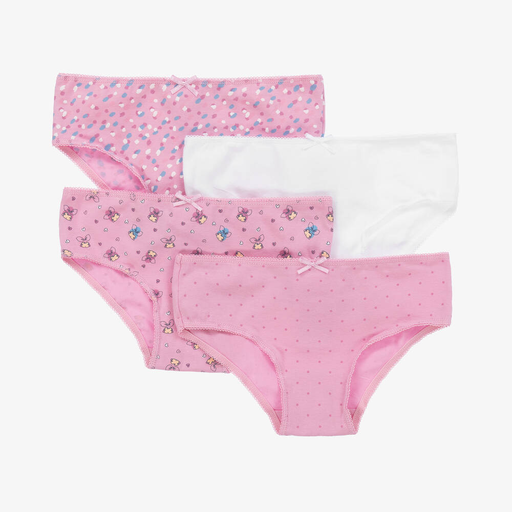Mayoral Kids' Girls Pink Cotton Knickers (4 Pack)
