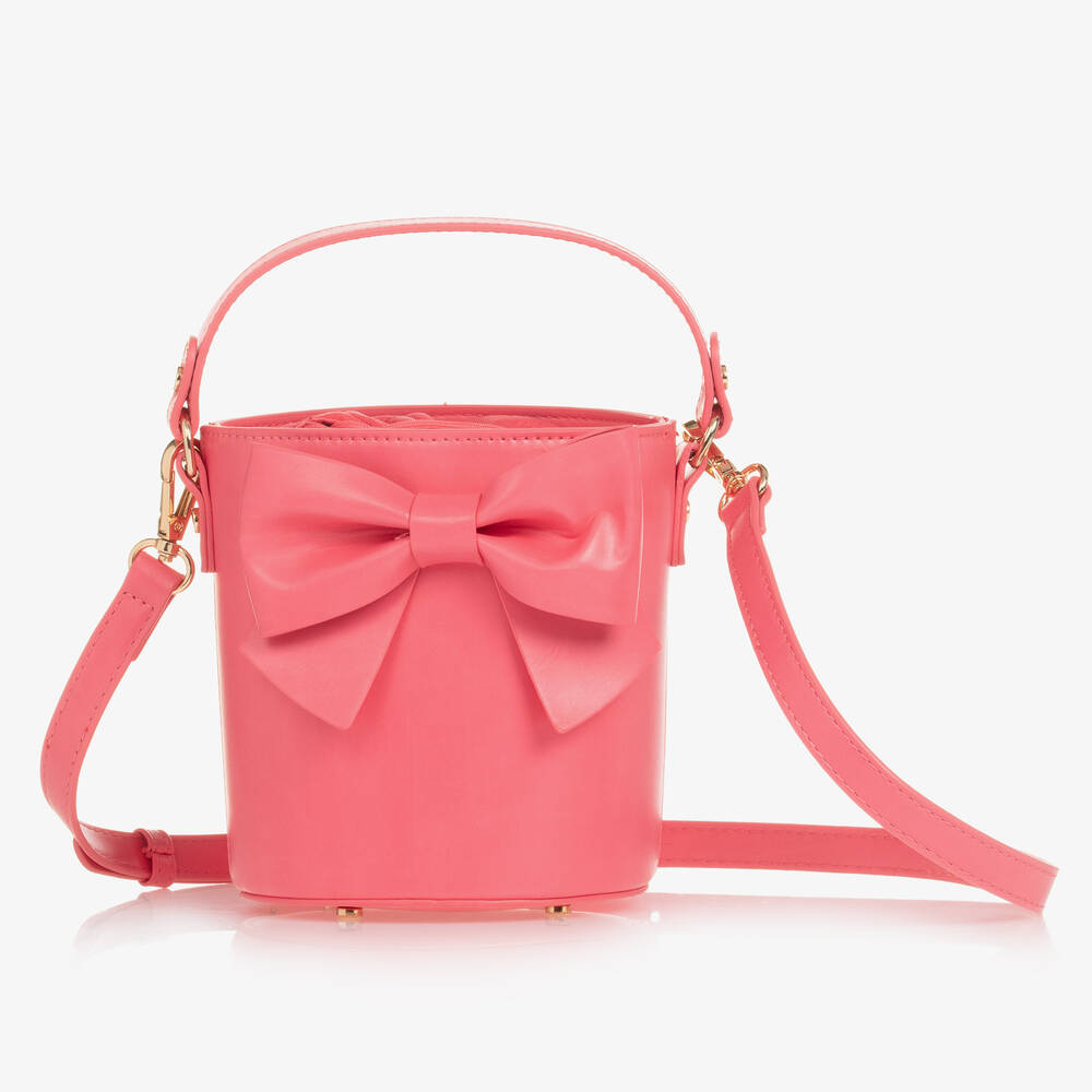 Mayoral - Girls Pink Faux Leather Bow Bag (14cm) | Childrensalon