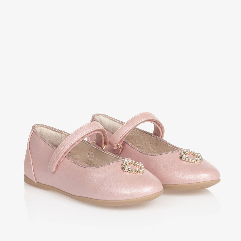 Mayoral Kids' Girls Pink Faux Leather Pumps