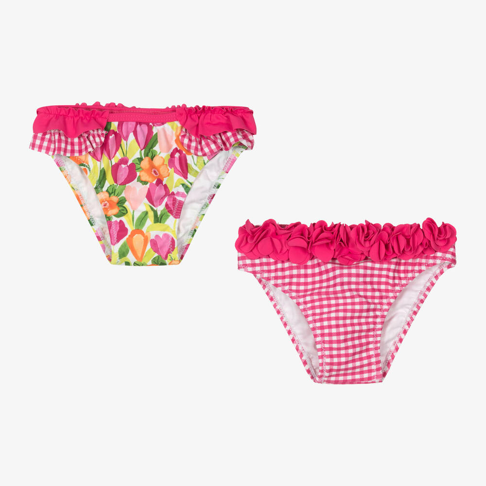 Mayoral - Girls Pink Floral Bikini Bottoms (2 Pack) | Childrensalon