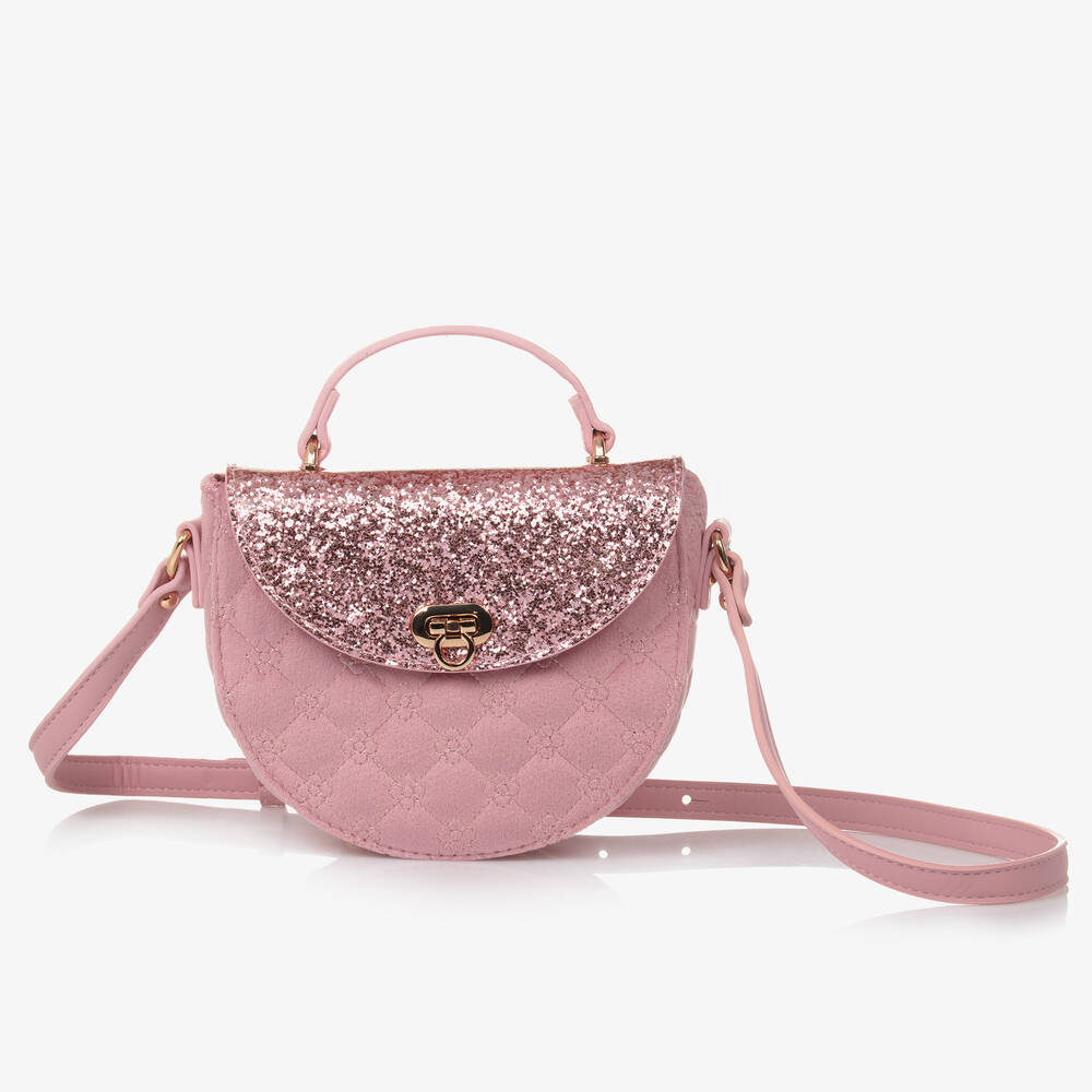 Mayoral - Girls Pink Glitter Handbag (17cm) | Childrensalon