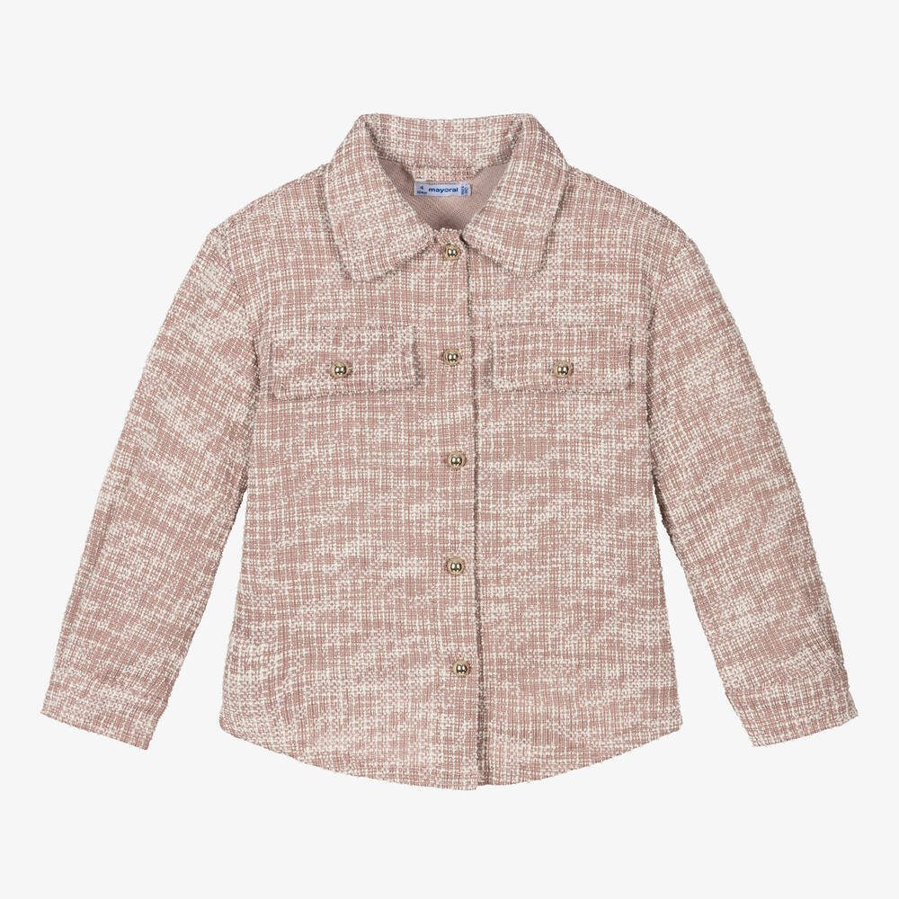 Mayoral - Girls Pink & Ivory Shirt | Childrensalon