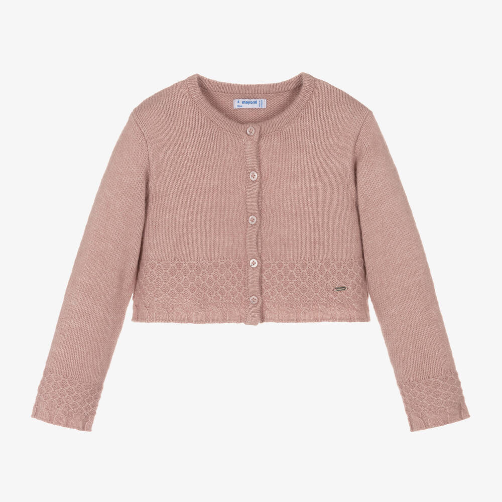 Mayoral - Girls Pink Knitted Cardigan | Childrensalon