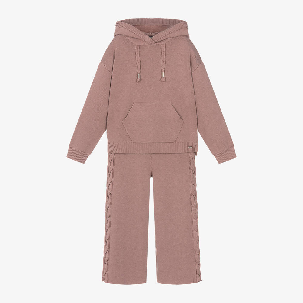 Mayoral - Girls Pink Knitted Trouser Set | Childrensalon