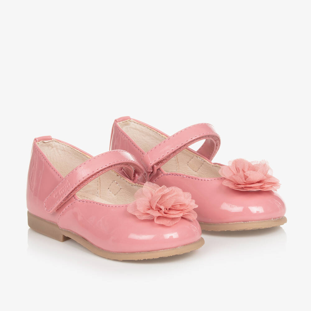 Mayoral - Girls Pink Patent Flower Shoes | Childrensalon