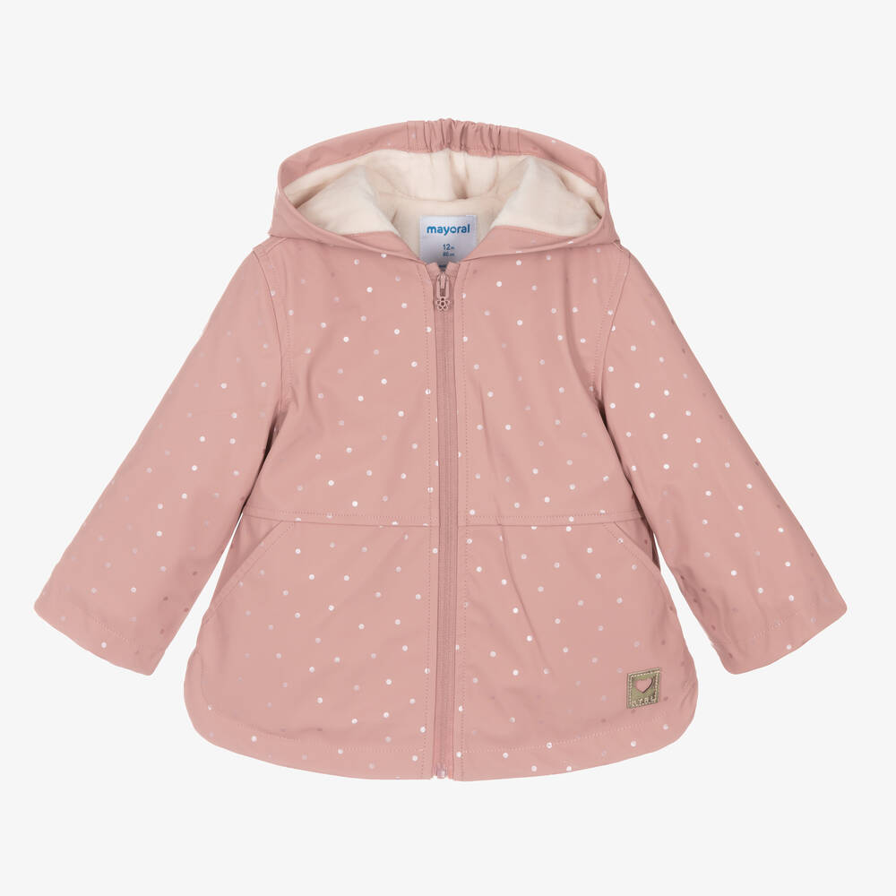 Mayoral - Girls Pink Polka Dot Raincoat | Childrensalon