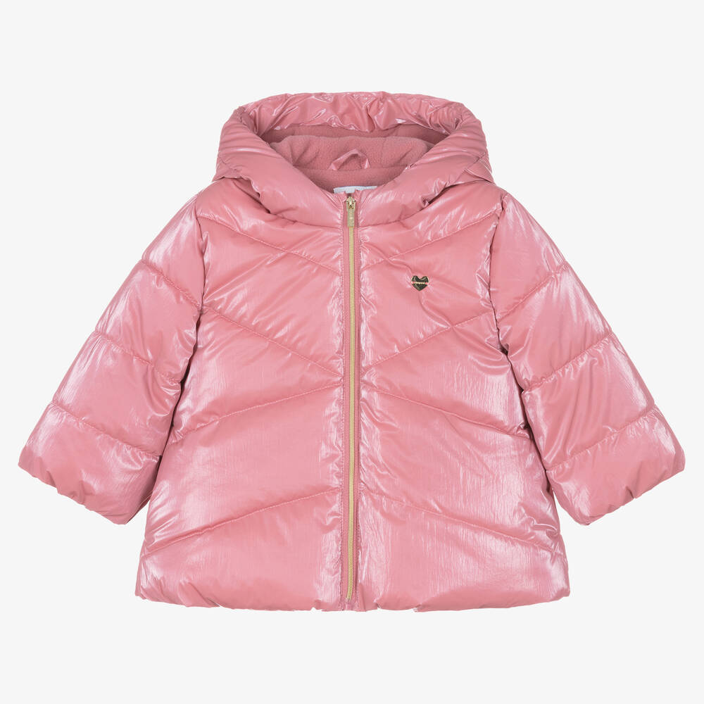 Mayoral - Girls Pink Puffer Coat | Childrensalon