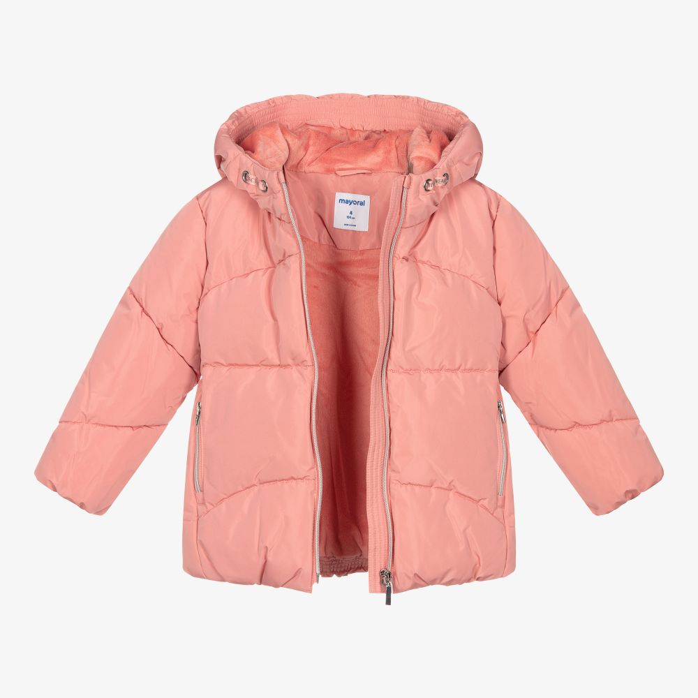 pink down jacket