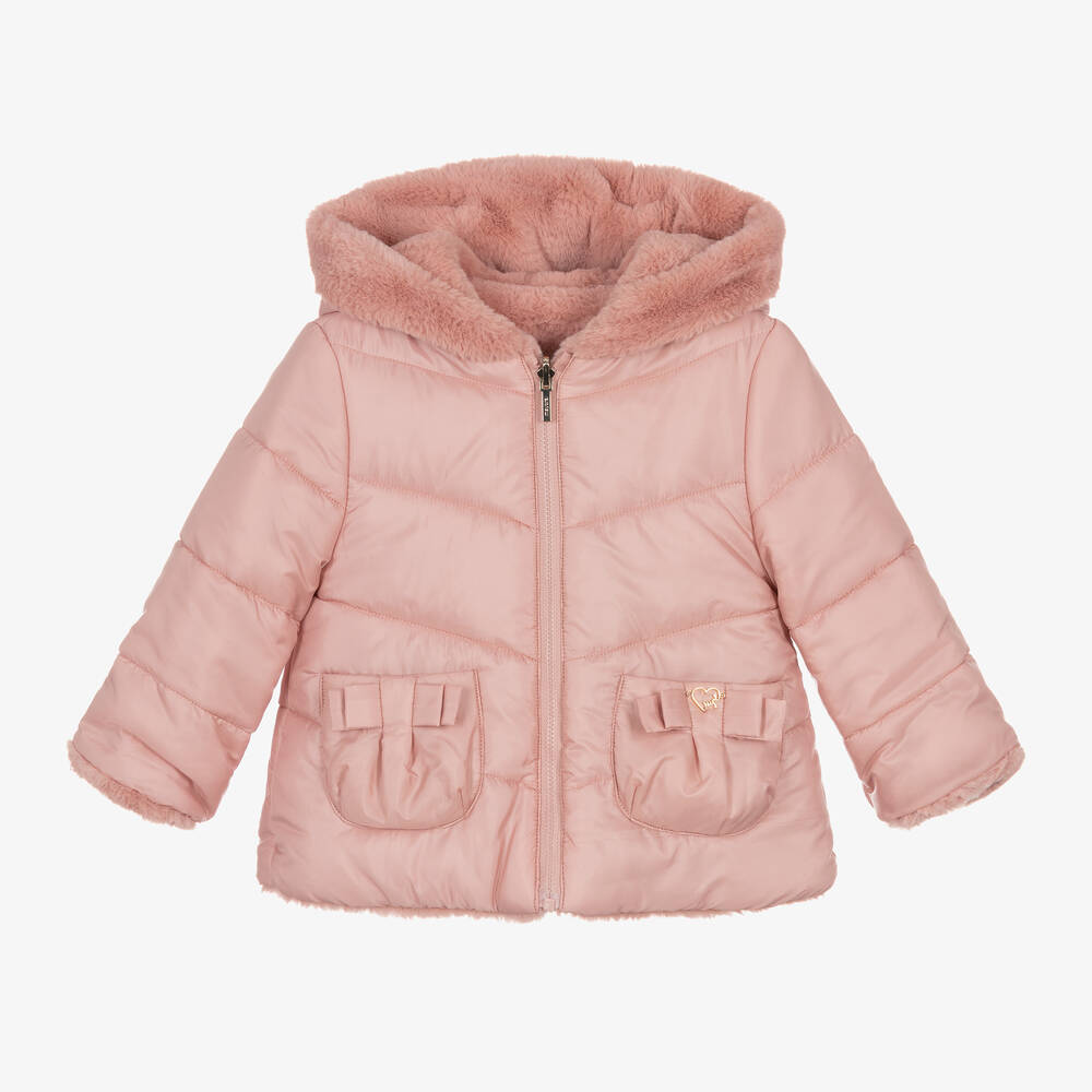 Mayoral - Girls Pink Reversible Coat | Childrensalon