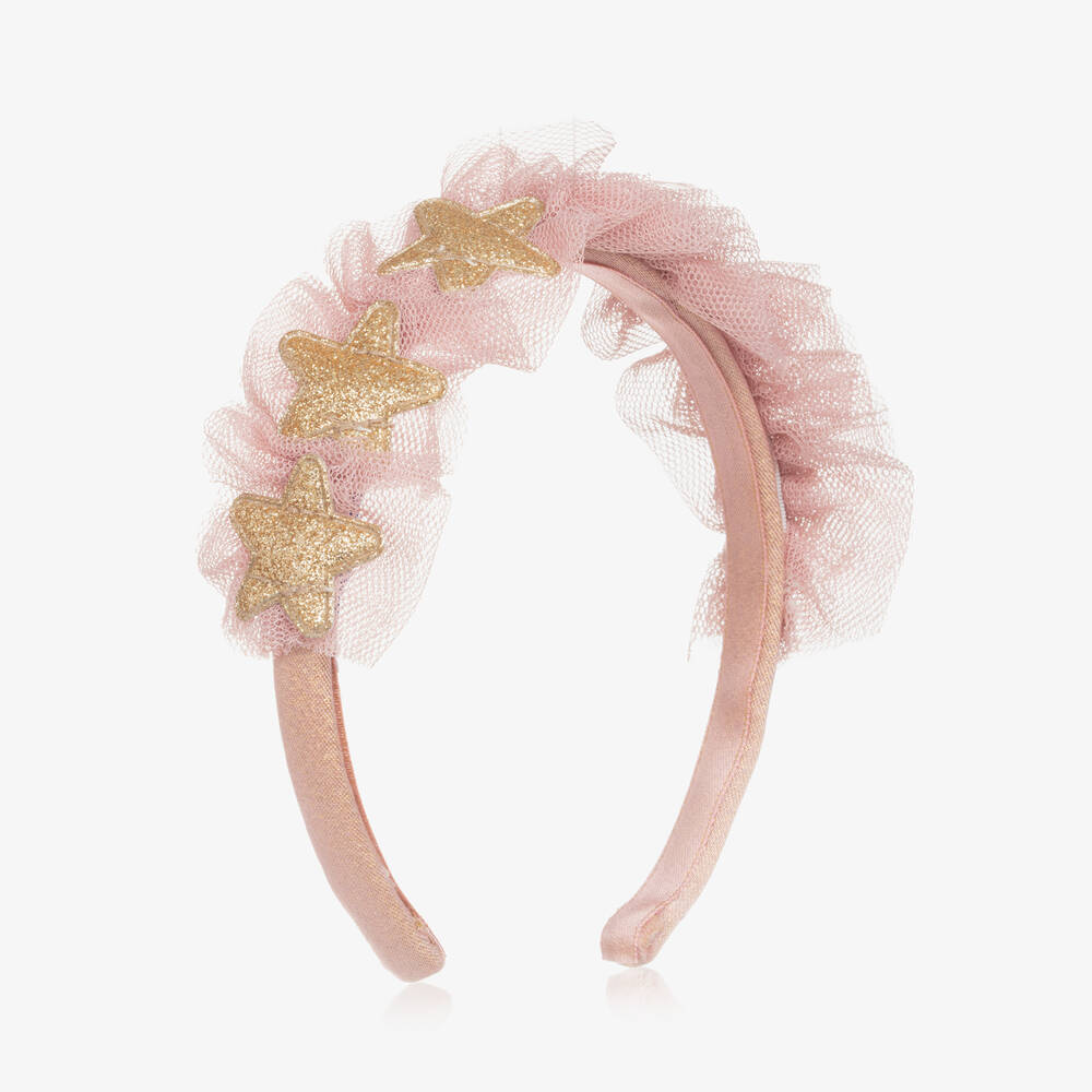 Mayoral - Girls Pink Tulle & Star Hairband | Childrensalon