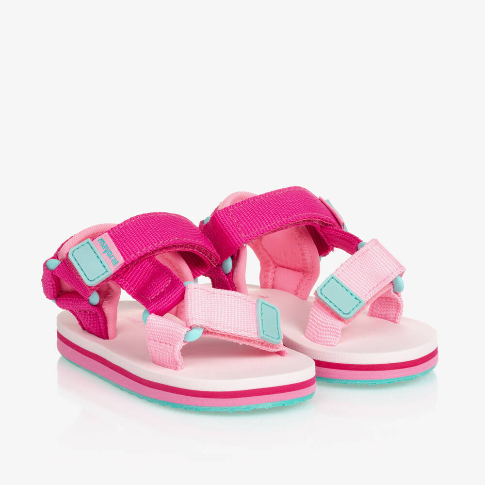 Mayoral - Girls Pink Web Strap Sandals | Childrensalon
