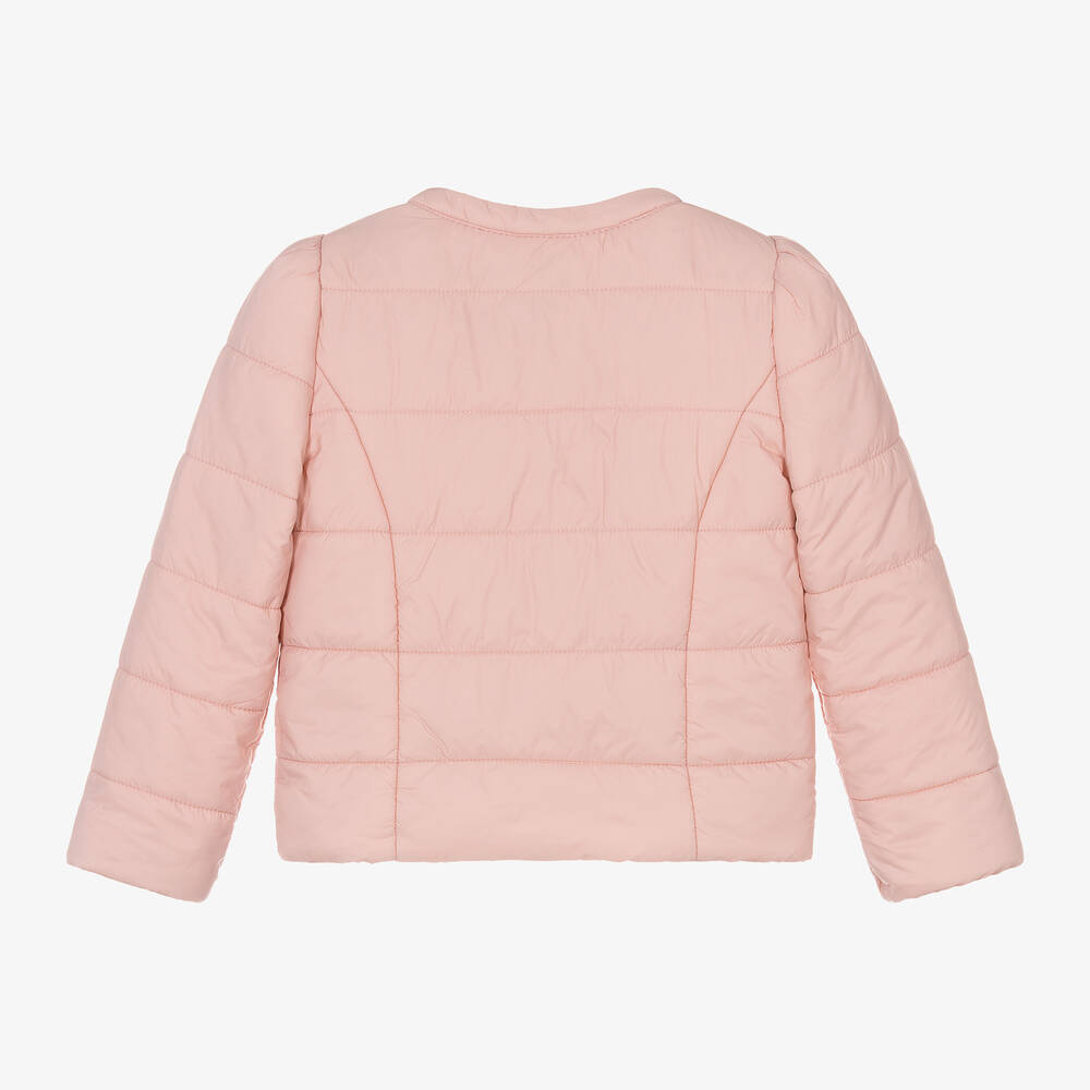 Mayoral - Girls Pink Zip-Up Puffer Jacket | Childrensalon