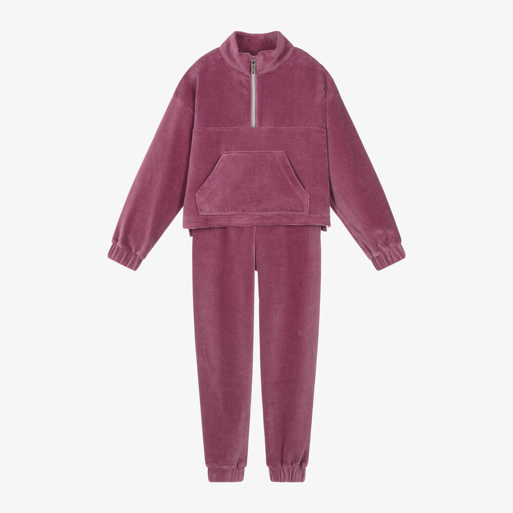 Mayoral - Girls Purple Corduroy Tracksuit | Childrensalon