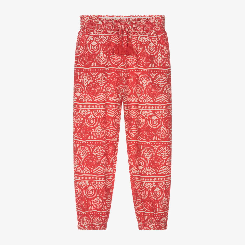 Mayoral - Girls Red Cotton Trousers | Childrensalon