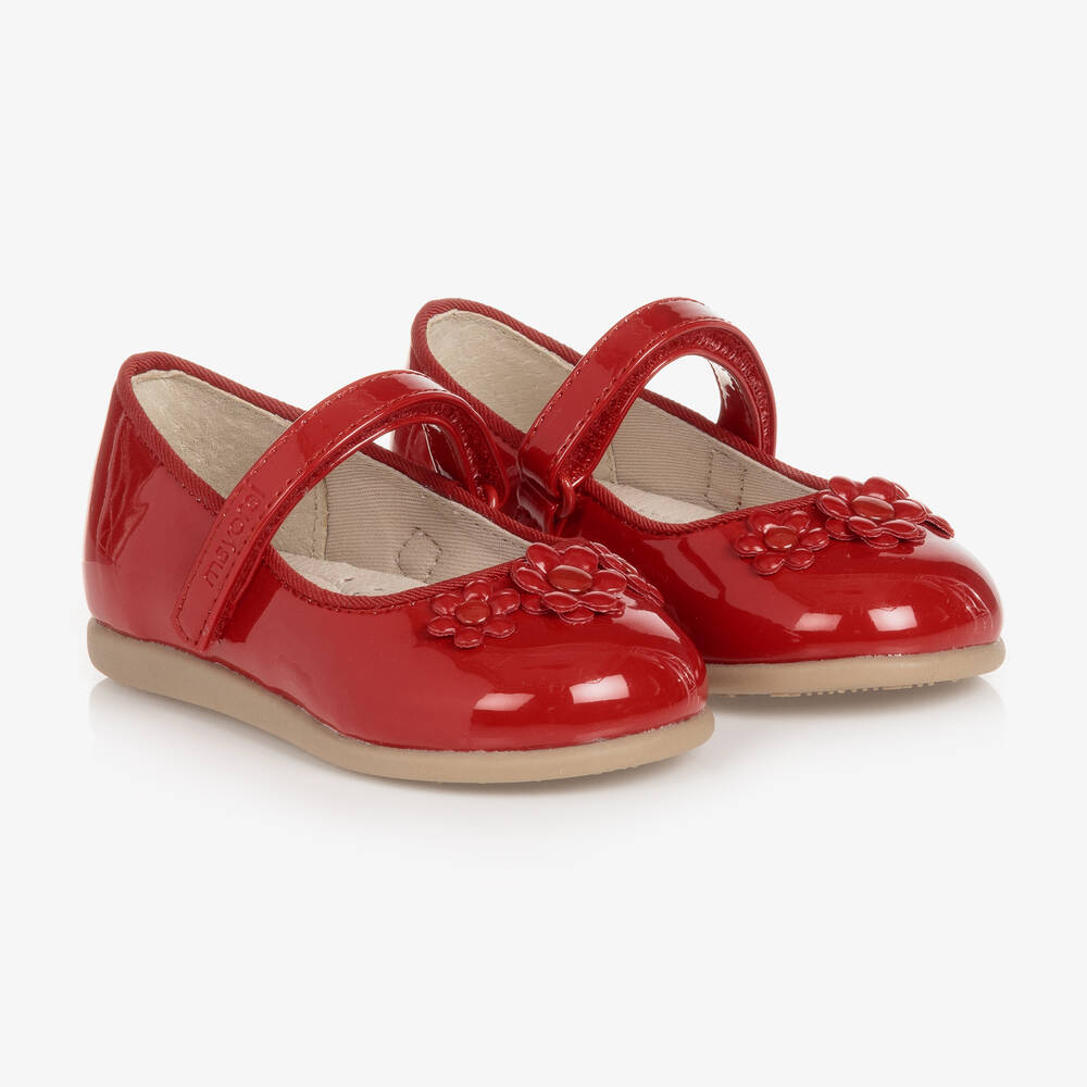 Mayoral - Girls Red Patent Faux Leather Pumps | Childrensalon