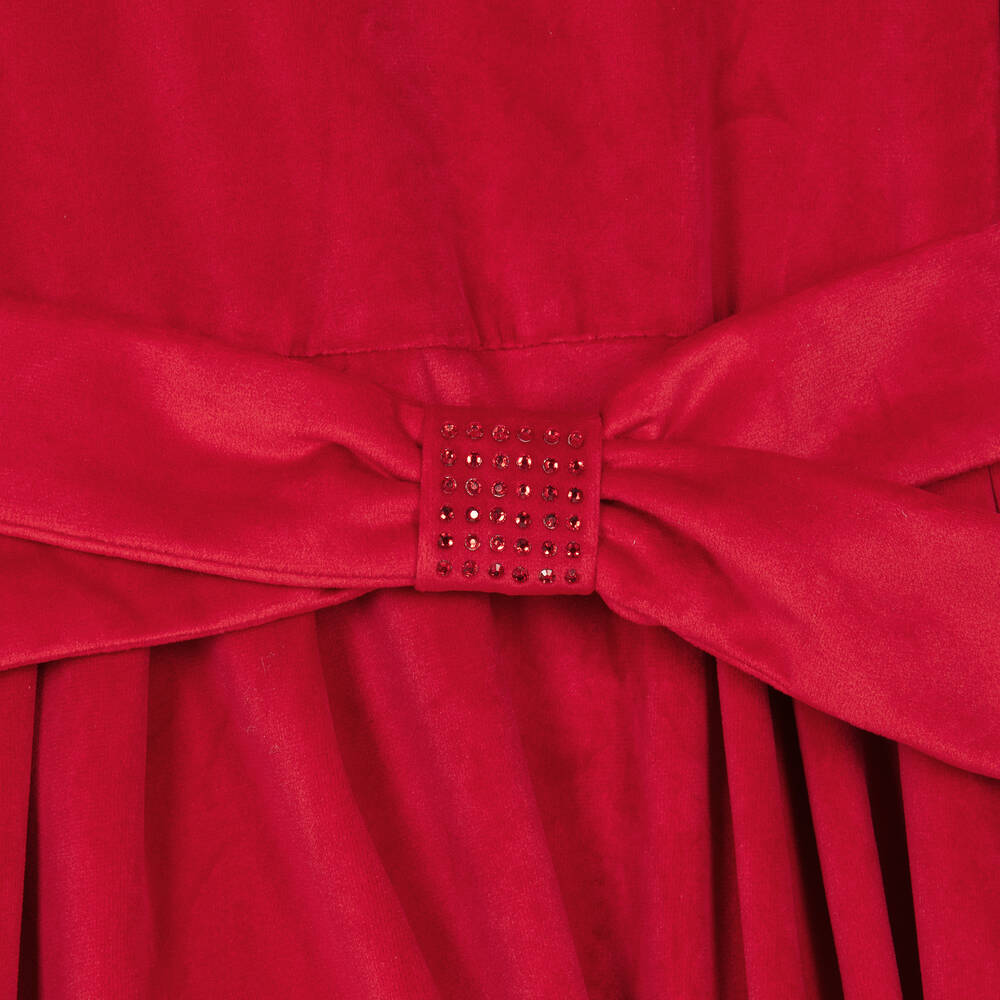 Robe rouge en velour pour fille – Mazyoud